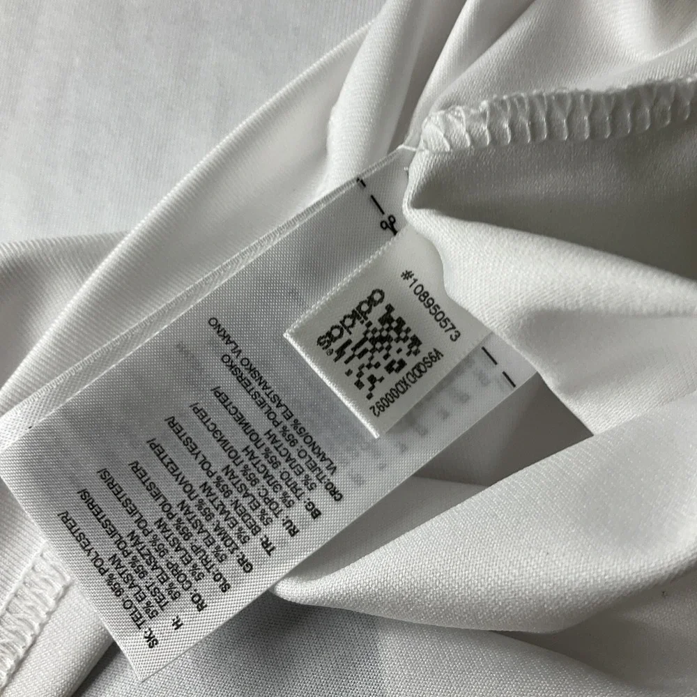 Adidas Golf Mens L Puremotion Short Sleeve‎ Athletic Polo Shirt White Gray